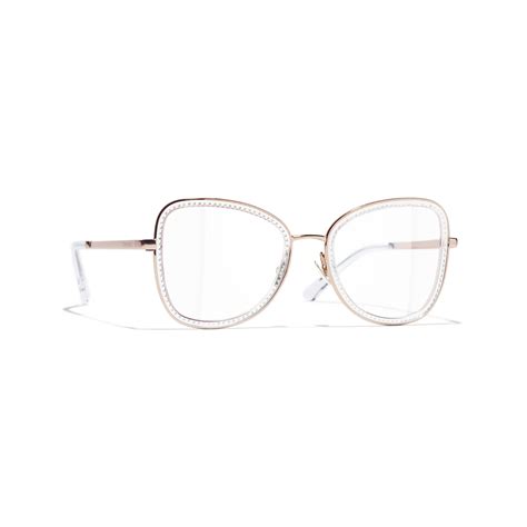 Square Eyeglasses Metal & Strass Gold .